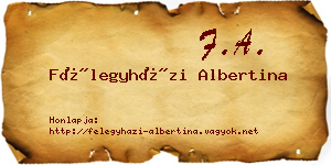 Félegyházi Albertina névjegykártya